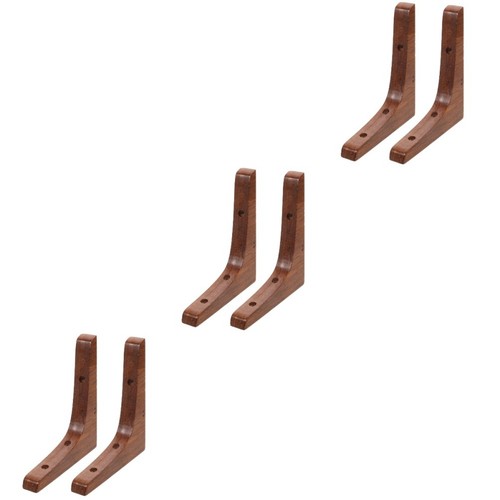 6pcs brown wooden corner - wooden, shelf