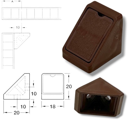 Dark brown corner bracket - dark,
